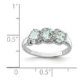 thumbnail image 4 of 925 Sterling Silver Rhodium Aqua and Diamond Ring Size 8 Measures 2mm Wide - Ring for Women, 4 of 6