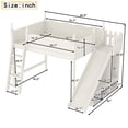 thumbnail image 2 of Harper & Bright Designs Full Size Loft Bed with Wardrobe and Storage Shelves, Solid Wood Loft Bed Frame with Detachable Slide and Ladders, Beige, 2 of 12
