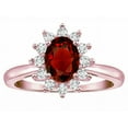 thumbnail image 3 of Star K � Classic Oval 7x5 Lady Diana Halo Genuine Garnet Ring, 3 of 9