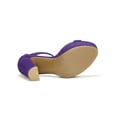 thumbnail image 5 of BLISSFUL STEP Women's Shoes Faux Suede Ankle Strap Open Toe High Chunky Heel Platform Sandals Purple 9.5, 5 of 7