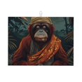 thumbnail image 1 of Balery Banana Leaf Meditating Gorilla Alfombrilla de Secado para Cocina, 18x24 Pulgadas, Súper Absorbente para Platos y Encimeras, 1 of 7