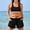 Black, variant on Color Block Tankinis for Women Racerback Swim Tops with Zipper Back Dolphin Shorts Two Piece Workout Simsuits for Beach Volleyball Black S