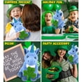 thumbnail image 4 of DolliBu Blue Unicorn Stuffed Animal with Green Plush Shamrock, Cute Green Shamrock Plush, Fun St Patricks Day Stuffed Animal Unicorn, Good Luck St Patricks Day Toys for Kids, Baby - 9 Inches, 4 of 6