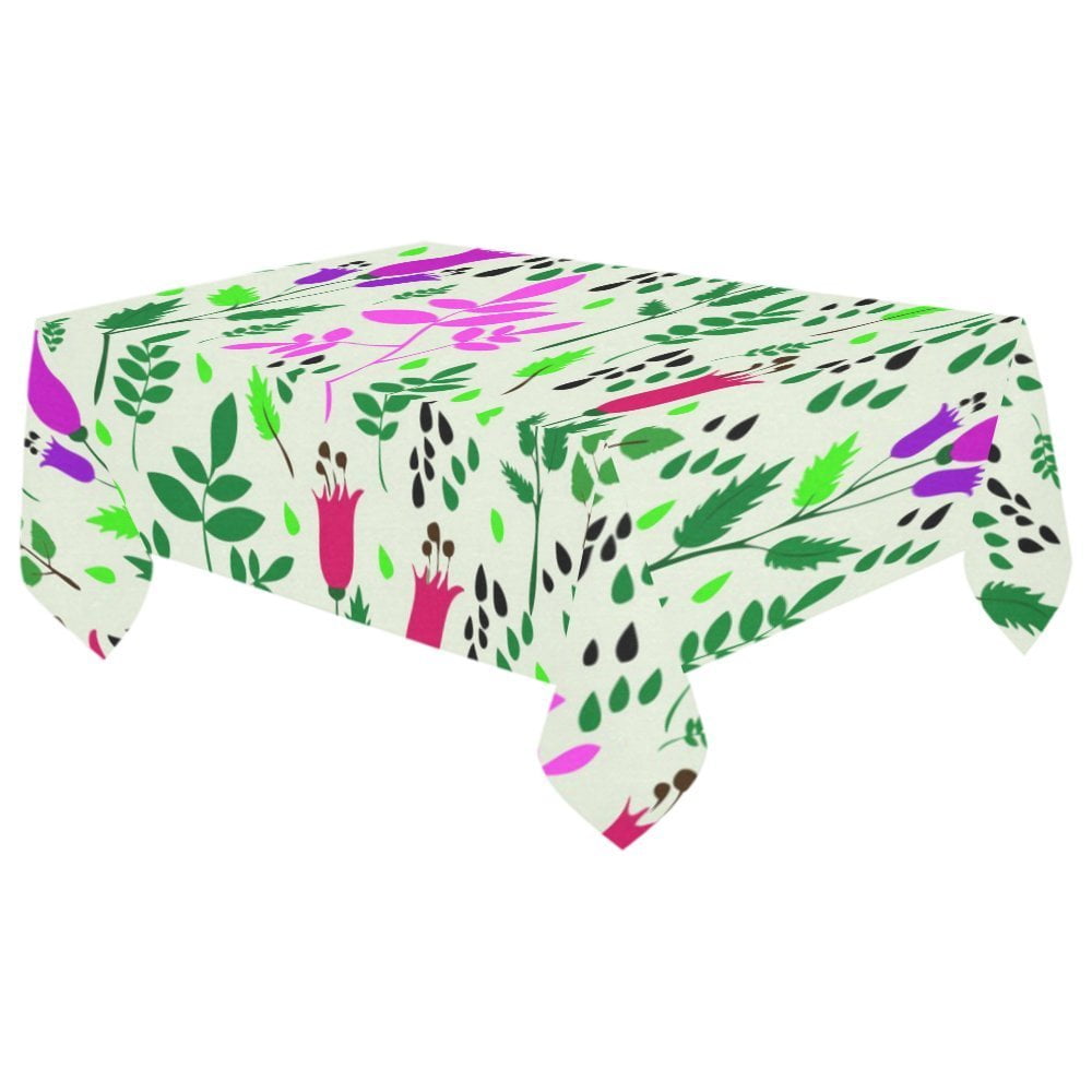 MYPOP Cute Retro Floral Pattern Cotton Linen Tablecloth 60x104 inches Tablecover Desk Table