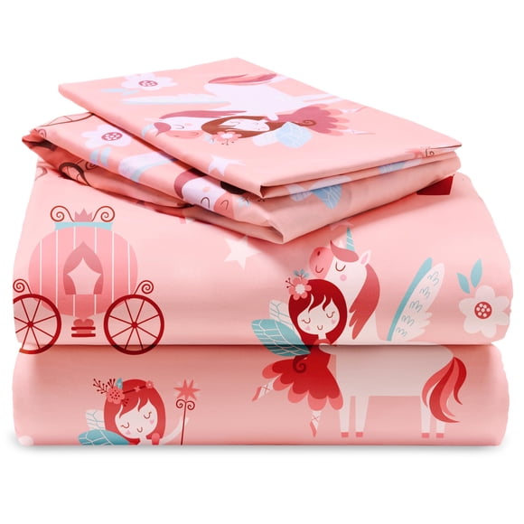 Juego de ropa de cama Joiedomi Kids Twin Princess Unicorn Microfiber