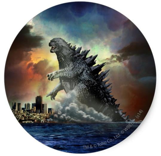 Godzilla King Of The Monsters Edible Cake Topper Image Abpid 8 Round Cake Topper Walmart Com