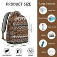 thumbnail image 6 of Boho Chic Daypack for Students - Tribal Design & Heavy Duty Oxford Material | 17" Laptop Compartment, Water-Resistant Backpack for School, Dorm & Commuter Essentials, 6 of 6