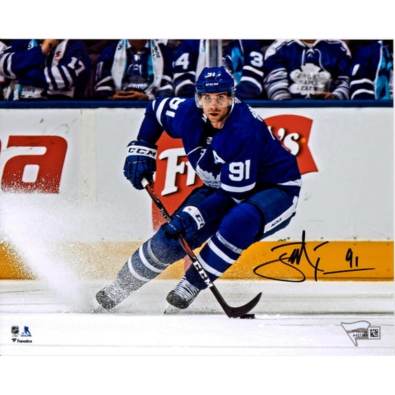 John Tavares Toronto Maple Leafs Autographed 8" x 10" Blue Jersey Turning Photograph - Fanatics Authentic Certified