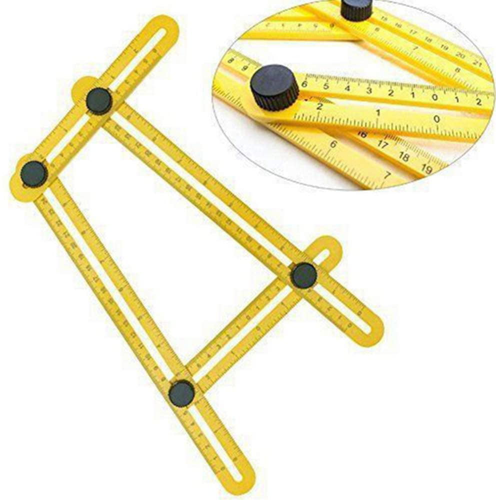 Protractor 4 Colors Plastic Angle Template Tool Metric Scale Multi-Angle Measuring Ruler Tool is Perfect for Do-it-Yourself/Builder/Craftsman/Student/Office use