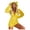 A-Yellow203, variant on XIAOCHA Bear Ear Hooded Onesie for Women Zip Up Fuzzy Short Sleep Jumpsuit