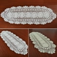 thumbnail image 4 of Sufanic Vintage Crocheted Lace Table Runner Cotton Floral Tablecloth Oval,12x32inch, 4 of 8