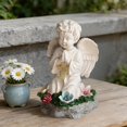 thumbnail image 1 of Estatua de ángel de jardín, decoración solar para patio, escultura de ángel arrodillado de resina para césped, , patio, regalo de inauguración d, 1 of 8
