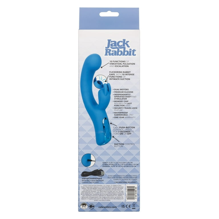 CalExotics Jack Rabbit Elite Suction Rabbit Vibrator, Blue - Walmart.com