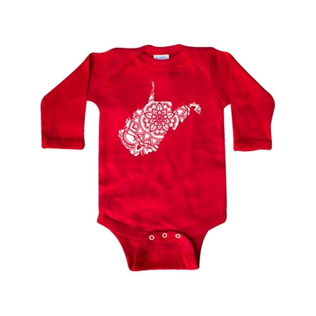 

Inktastic West Virginia Silhouette Mandala Gift Baby Boy or Baby Girl Long Sleeve Bodysuit