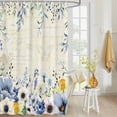 thumbnail image 4 of Fabric Shower Curtain, Spring Vintage Flowers Blue Floral Spring Plants Blue Eucalyptus Leaves Shower Curtains with 12 Hooks Waterproof Machine Washable Bath Curtains for Bathroom,54 x 78in, 4 of 6