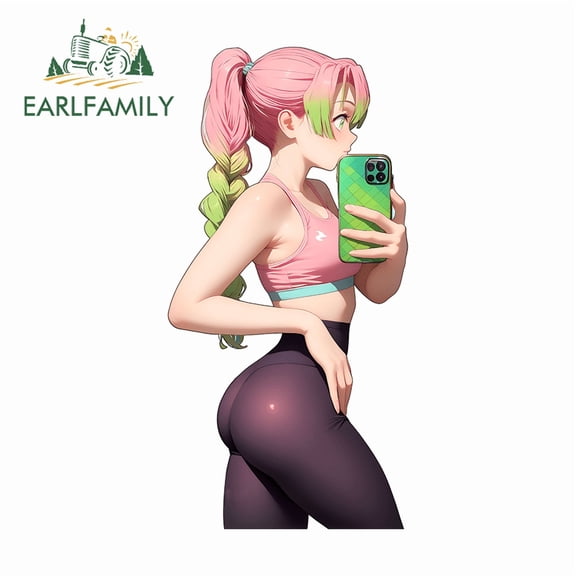 EARLFAMILY 5.1" Mitsuri Kanroji Car Stickers Humorous Rear Windshield JDM Decal