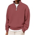 thumbnail image 4 of Fewfanhot Sweatshirts for Men 1/4 Zip Pullover Sweatshirt Long Sleeve Mock Neck Sweater Knit Golf Workout Work, 4 of 6