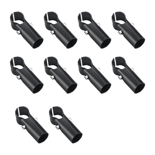 10 conectores de tubo negros profesionales de 25 mm de diámetro para muebles. 2 vías