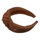 thumbnail image 5 of Bandas anchas anudadas brillantes para la cabeza, diadema para mujer, aro para el cabello, marrón, 5 of 7