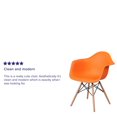 thumbnail image 2 of 2 Pk. Alonza Series Orange Plastic Chair with Wooden Legs, 2 of 8