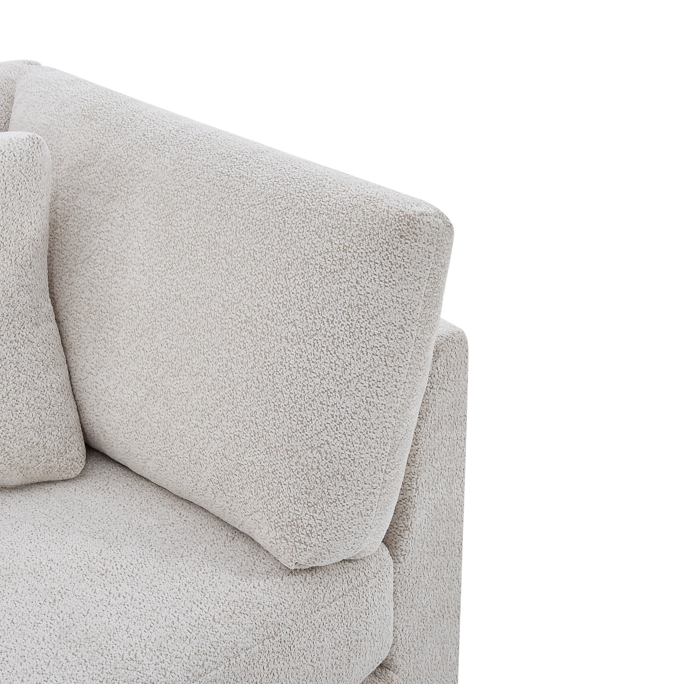 Christopher Knight Home 83.5" Modern 3-Seater Sofa with Flared Arms and Pillows, Chenille Upholstery, Beige