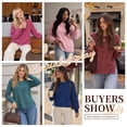thumbnail image 5 of SHIBEVER Fall Sweater for Women Long Sleeve Crewneck Solid Thin Sweater Comfy Warm Winter Dark Green Tshirt Blouse Size XXL, 5 of 8