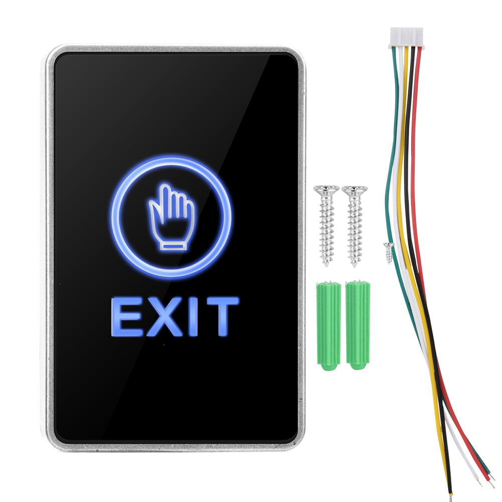 Access Control Door Switch Exit Button Touch Sensor Pannel NO NC COM Exit LED Light Access Control Switch Button for Home Security