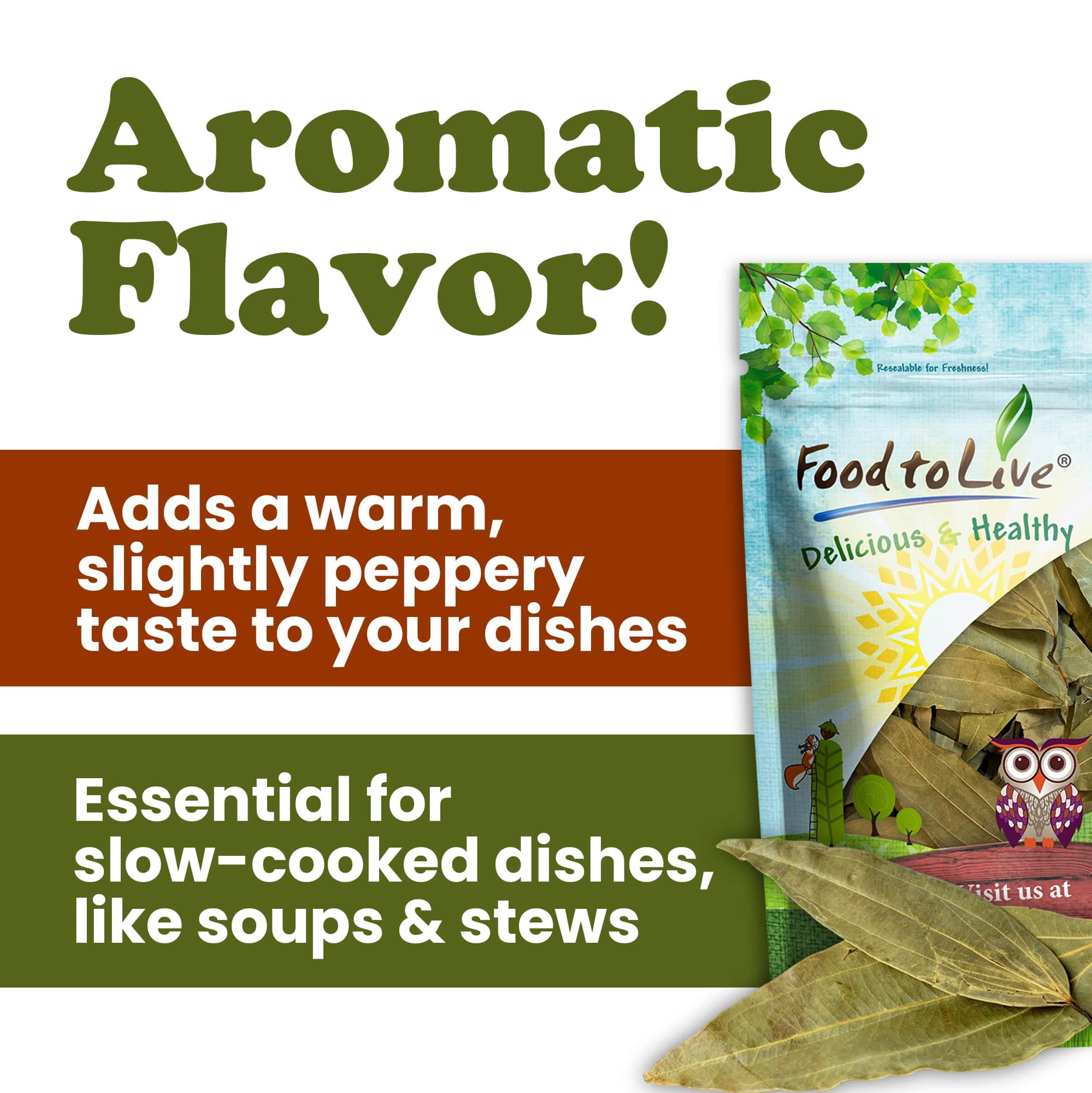 Organic Whole Indian Bay Leaves, 12 Ounces — Non-GMO, Raw, Vegan, Kosher — by Food to Live