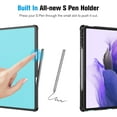 thumbnail image 5 of Fintie Case for Samsung Galaxy Tab S8+/S8 Plus 2022/S7 FE 2021/S7 Plus 2020 12.4 inch Tablet, Multi-Angle Stand Cover with Pocket Auto Wake/ Sleep , Built-in S Pen Holder, Turquoise, 5 of 7