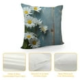 thumbnail image 4 of PIKWEEK  Throw Pillow Covers Farmhouse Rustic Daisy Flowers White Daisies Floral on Old Board Square Pillowcase for Home Decor Sofa Car Bedroom Pillow case, 4 of 5