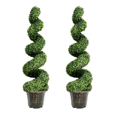 4ft Artificial Boxwood Spiral Tree, Artificial Outdoor Topiary Canada