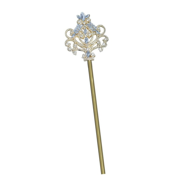 Cetro de diamantes de imitación, cetro brillante para desfile, accesorio para disfraz de hada para fiesta Oro