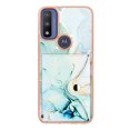 thumbnail image 3 of For Moto G Power 2022 Marble Patterned Case with Card Holder, Back Folio Kickstand PU Leather + Soft Crystal Bumper Edge, Magnetic Clasp Back Cover For Moto G Power 2022,Green, 3 of 6