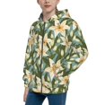 thumbnail image 2 of Pofeuu Lilies Flowers Print Teenage Zipper Hoodie Sweatshirts Hooded Casual Jackets With Pocket For Boys Girls-Medium, 2 of 6