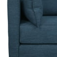 thumbnail image 6 of GDF Studio Ashuelot Mid Century Modern Fabric Tufted Club Chair with Accent Pillows, Navy Blue and Walnut, 6 of 9