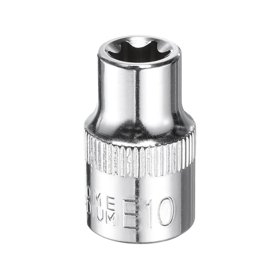 Uxcell E-Torx Socket 3/8" Drive E10 Star Socket 1.1" Length 6 Point Spline Sleeve