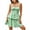 Green, variant on Women's Floral Tiered Mini Dress - Spaghetti Straps, Ruffled Hem & Tie Back Design, Sleeveless Summer Beach Dress for Casual Outings