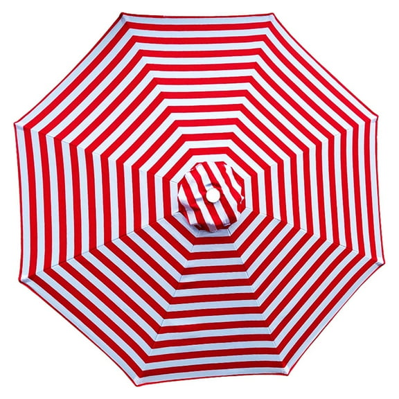 DAMAI 6.5ft/7.5ft/8ft/9ft/10ft Universal Patio Umbrella Replacement Canopy,Outdoor Market Table Patio Umbrella Canopy Cover Replacement UV Protective Cloth(Red And White Stripe,8FT(6-Ribs))
