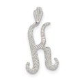 thumbnail image 1 of 925 Sterling Silver Dainty Letter K Initial Name Monogram Floating Open Chain Slide Pendant Necklace Charm, 1 of 5