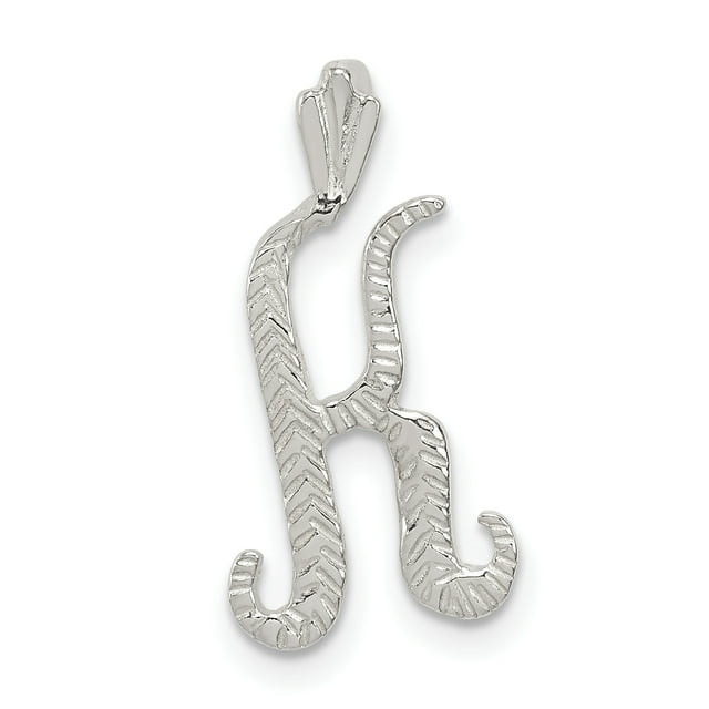 925 Sterling Silver Dainty Letter K Initial Name Monogram Floating Open Chain Slide Pendant Necklace Charm