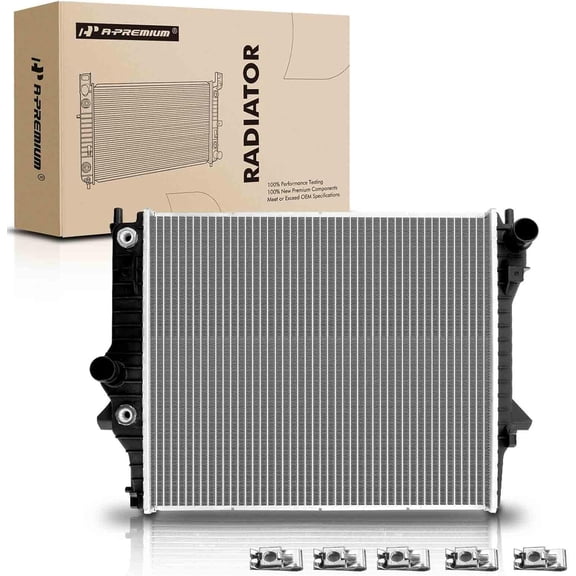 A-Premium Engine Coolant Radiator Assembly with Transmission Oil Cooler Compatible with Jaguar XF 09-10, XJ8 XJR 07-09, S-Type 03-08, 3.0L 4.2L, Automatic Trans, Replace# 13148, C2C001448