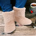 thumbnail image 4 of 1 Paire de Bottes de Sol Semelle Intérieure Antidérapantes Chaussures de Sol Chaudes (Camel), 4 of 6