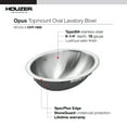 thumbnail image 3 of Houzer Opus 18 in Stainless Steel Topmount Single Oval Bowl Bathroom Sink without Overflow - CHT-1800-1, 3 of 5