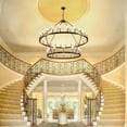 thumbnail image 2 of LovingAHome Farmhouse 47.2" 2 Layer 36-Light Large Black Wagon Wheel Chandelier for Porch, Dining Room, Living Room, and High Ceilings,Black Gold, 2 of 9