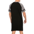 thumbnail image 6 of DODOING Mens Sleep Shirt Ultra Soft Sleepwear Raglan Sleeve Nightshirt Patchwork Long Lightweight Loose Sleepshirt Homewear, 6 of 8
