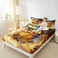 thumbnail image 4 of Homewish Cartoon Gold Drum Bed Sheets, Pop Hip Hop Music King Sheets, Teens Kids Boys Girls Sheet Set, Ultra Soft Bedroom Decor, 4pcs, 4 of 7