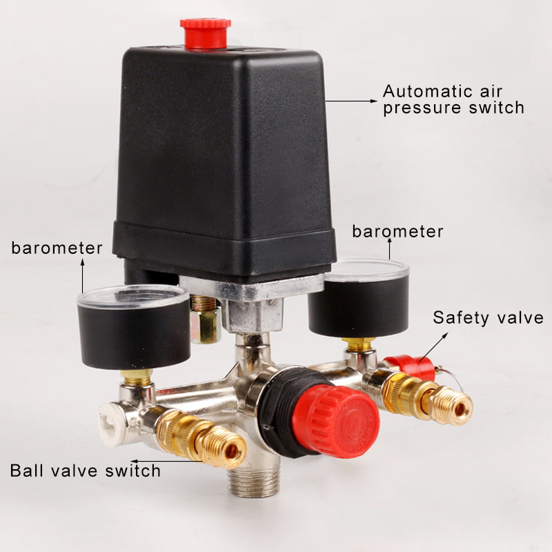 90-120PSI Air Compressor Pressure Switch Manifold Gauges Regulator Control 