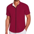 thumbnail image 6 of XIAONU Solid Print Shirt for Men Short Sleeve Zip Front Outdoor Tops, 6 of 6