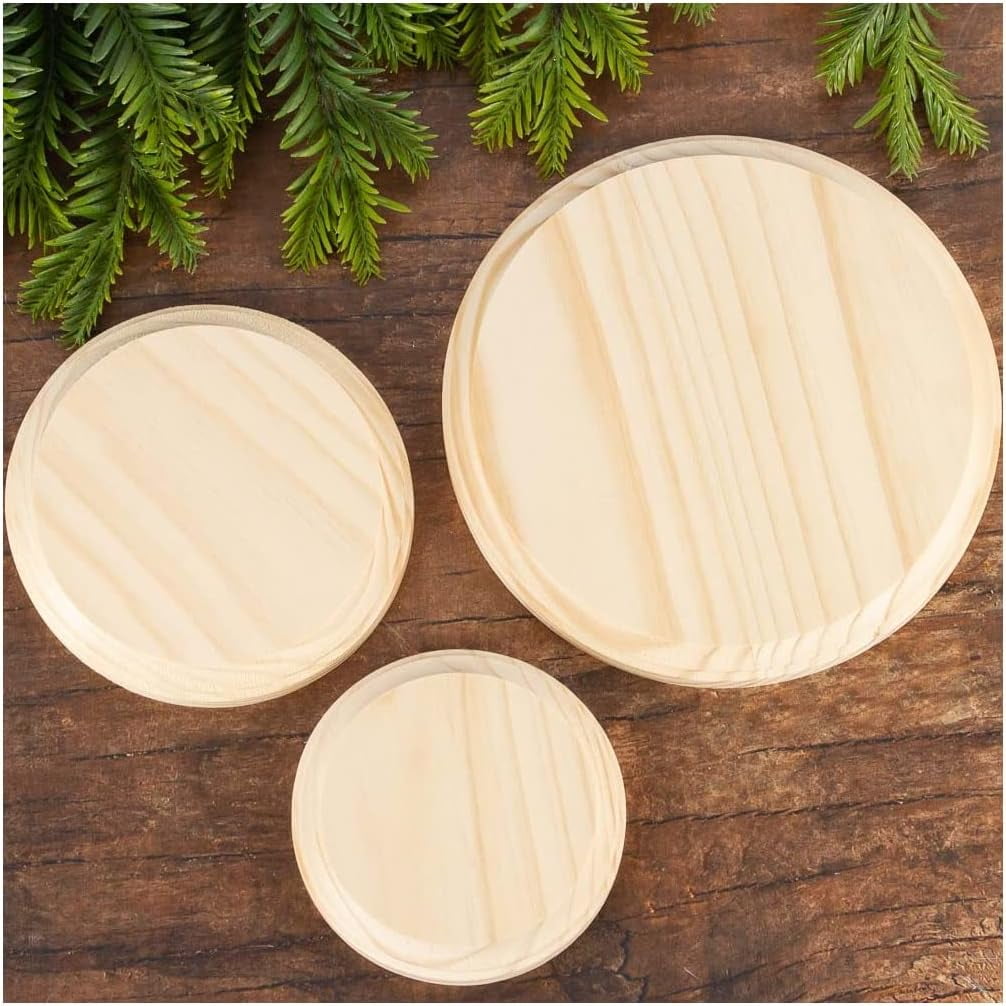 Pack Of 3 Unfinished Wood Circle Plaques Blank Round Wooden Signs