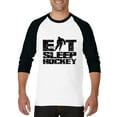 thumbnail image 1 of Artix - Mens Raglan Sleeve Baseball T-Shirts - Eat Sleep Hockey, 1 of 5